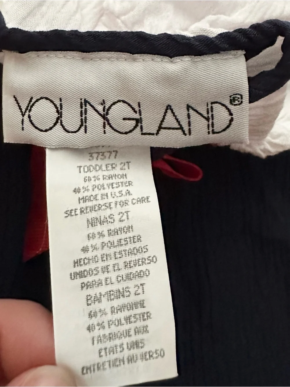 Vintage Youngland Navy & White Nautical Dress 2T Sailor Gold Button Short Sleeve